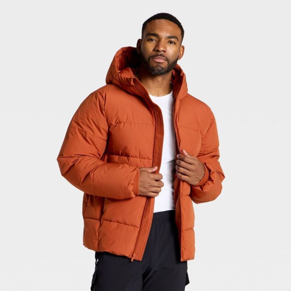 Men's Heavy Puffer Jacket - All In Motion Rust L
